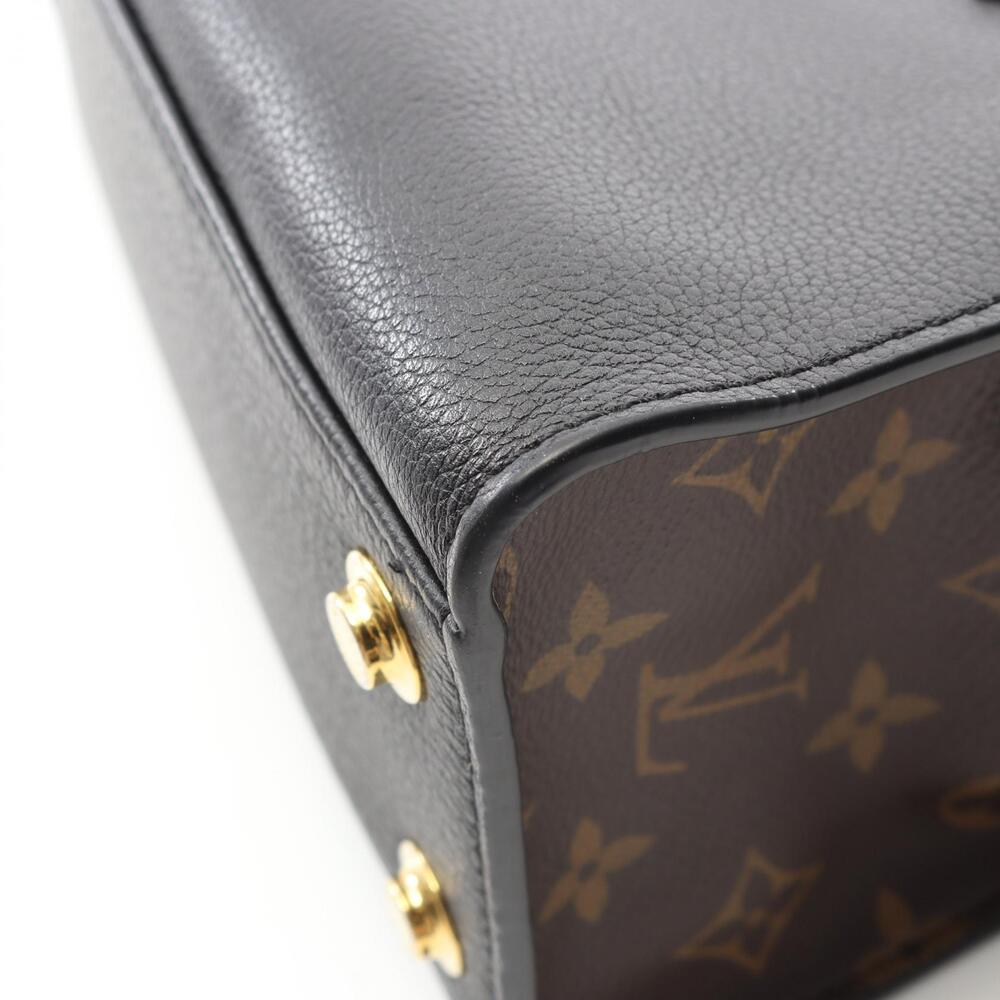 Louis Vuitton On My Side Handbag Leather Canvas Monogram Black Brown - Picture 5 of 6